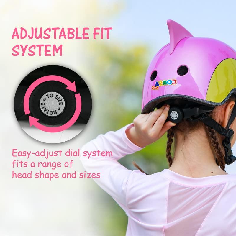 Anharluka Kids Toddler Bike Helmet  Adjustable and Multi-Sport for Child Infant Baby  2 Sizes for Age 1-3-5 Years Boys Girls (Pink Shark  Small) - Image 4
